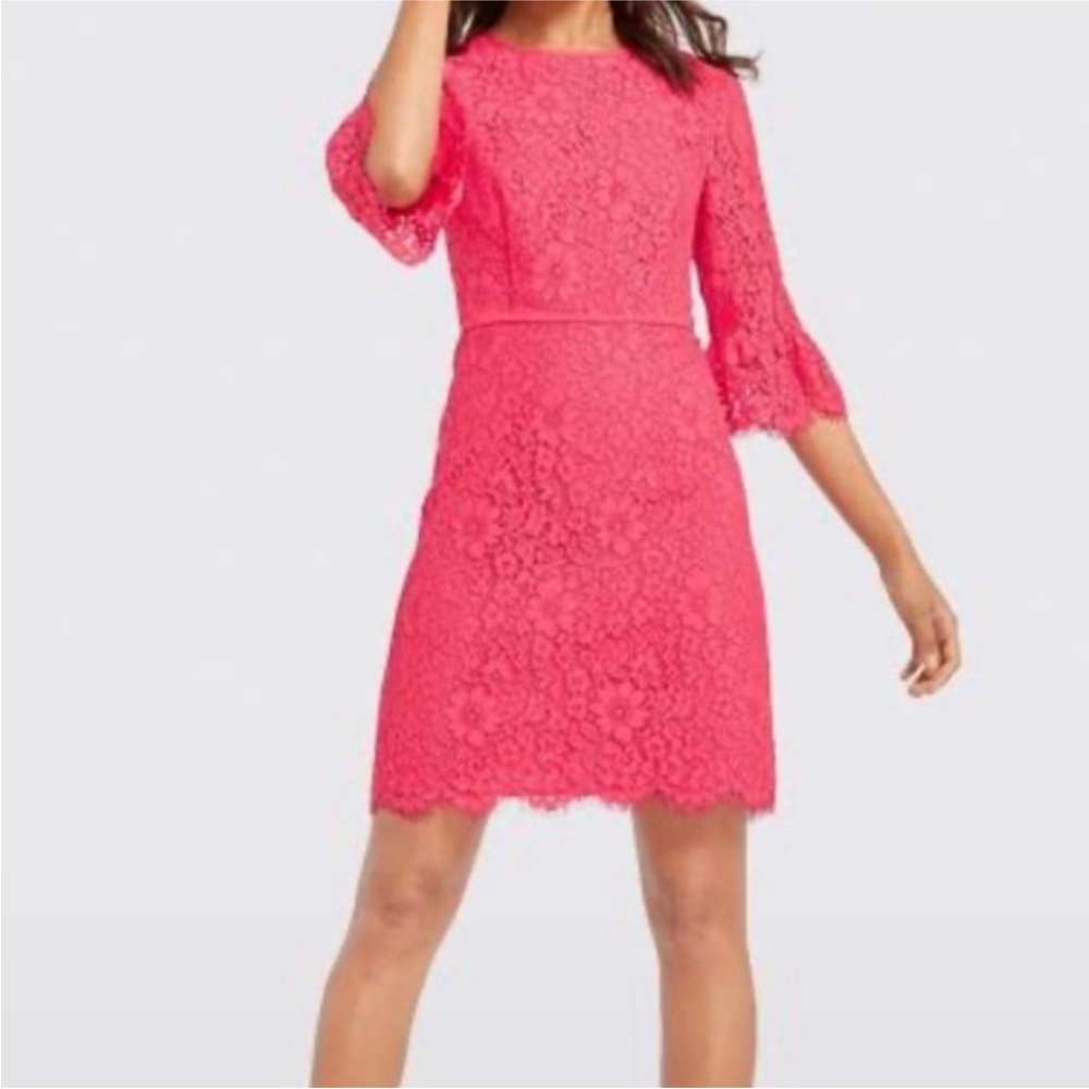Draper James Rosslyn Lace Coral Bell Sleeve Dress Size 2